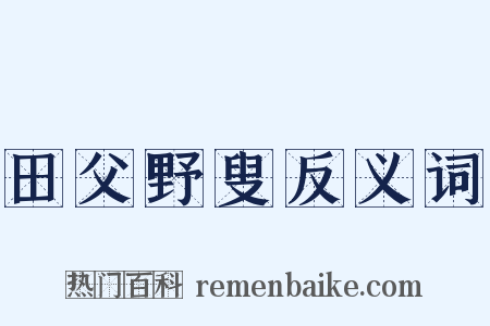 田父野叟反义词是什么意思的图片